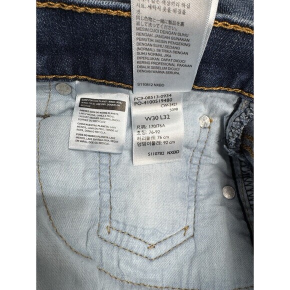 Levis 513 Slim Straight Leg Jeans Men’s 30x32 Blue Denim Stretch Medium Wash - Picture 6 of 11